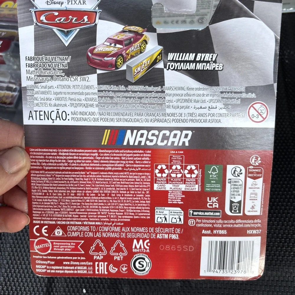 DISNEY PIXAR CARS NASCAR SERIES WILLIAM BYREV SHIFTY DRUG METAL 2024